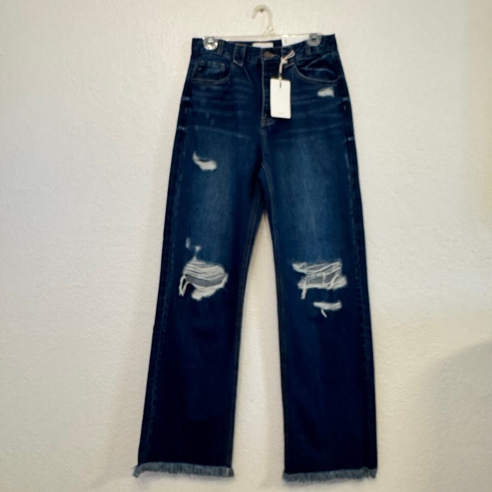 NWT KanCan Jules Ultra High Rise 90's Flare Distressed Jeans Size 27 Grunge - Picture 4 of 9